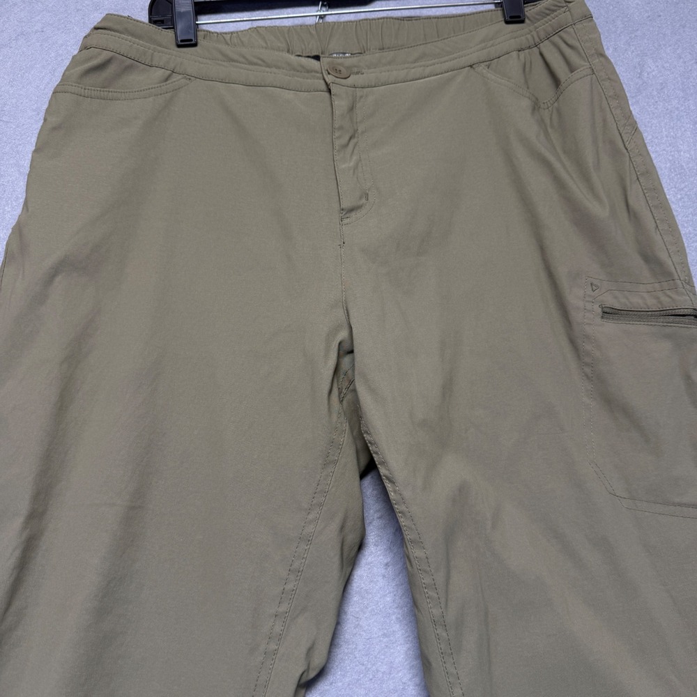 Eddie Bauer Womens Olive Green Fleece Lined Hiking Cargo Pant Size Large Stretch - Picture 2 of 8
